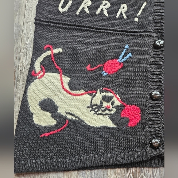 Vintage Cat Sweater Vest Capacity Petite Small - Picture 4 of 10
